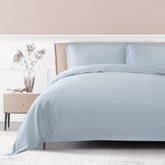 Misty Blue Long Staple Cotton Duvet Cover Set (3 Pieces)